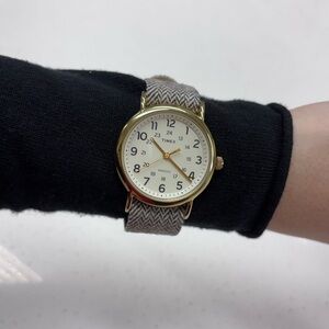 Timex Women’s Weekender Indiglo Goldtone Watch with Multicolor Strap